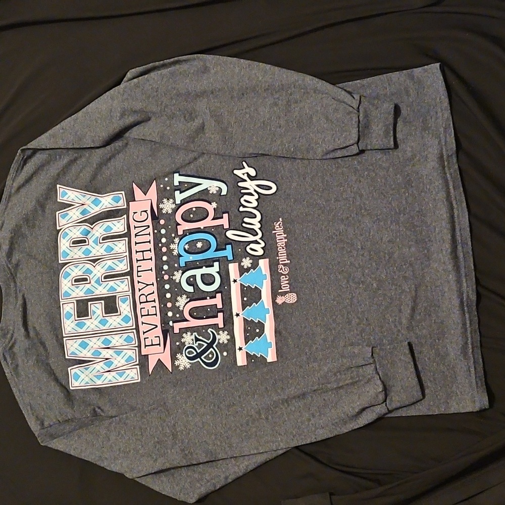 Festive Gray Long Sleeve Tee